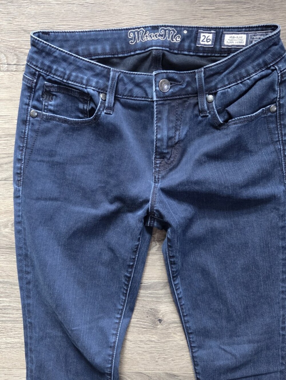 Miss Me Navy Skinny Stretch Jeans - Picture 2 of 6